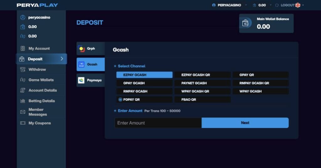 Step2: Deposit to your account